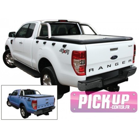 Tonneau Cover Aluminium Ford Ranger Double Cab 2012+ Compatible Roll Bar D'origine